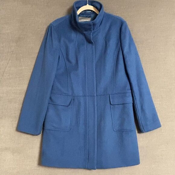 Ann Taylor Jackets & Blazers - Ann Taylor Stadium Coat Large Blue Wool Blend Classic Casual Preppy Career